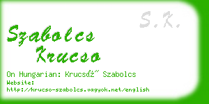 szabolcs krucso business card